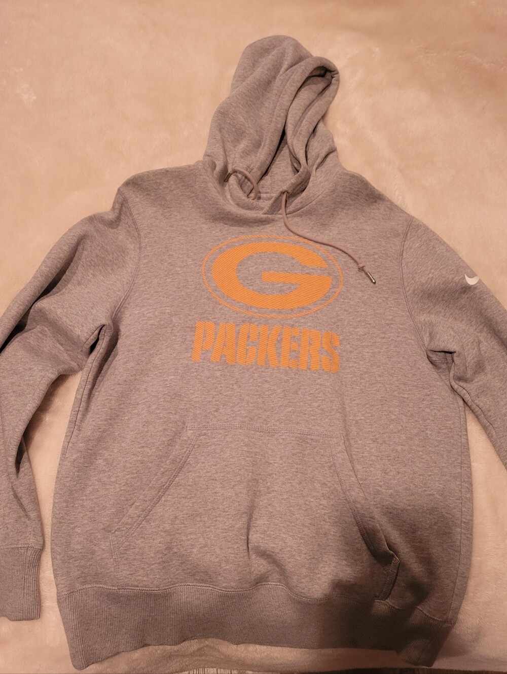 Nike Gray Hoodie with Yellow Green Bay Packers Logo
